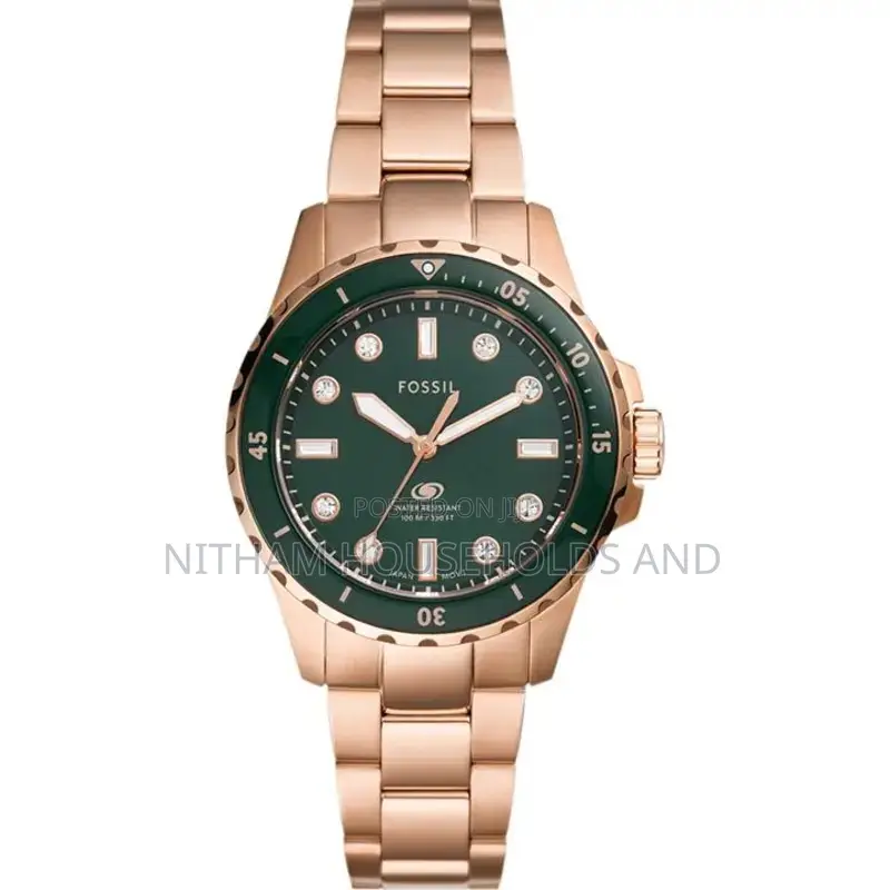 Fossil Es5371 Blue Dive Rose Gold Watch for Women