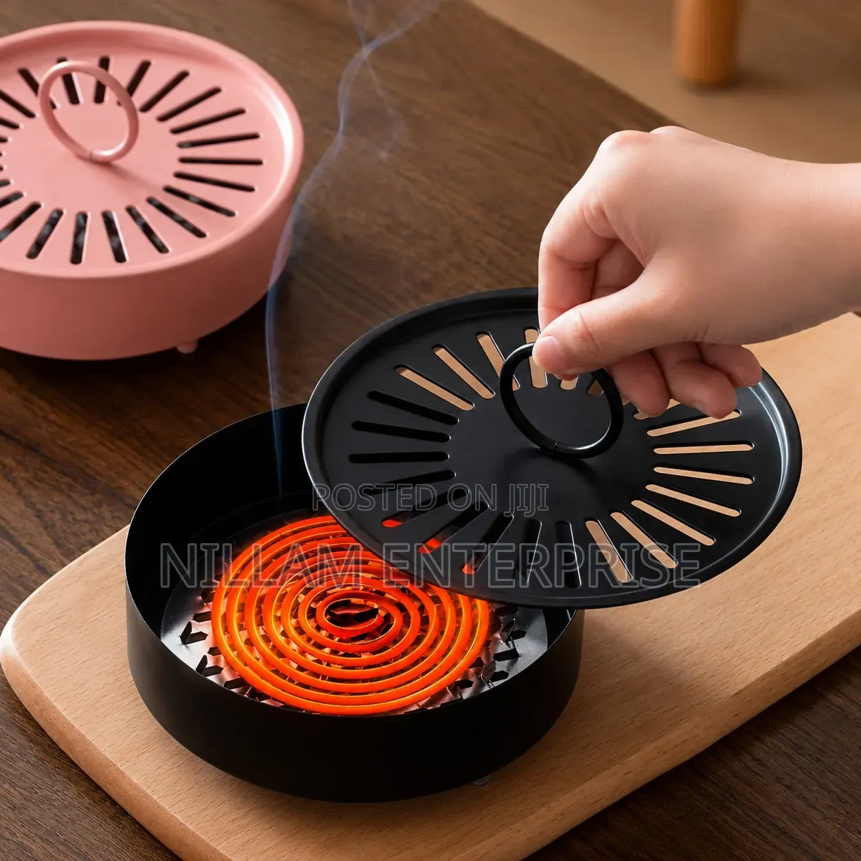 Premium Quality Iron Mosquito-Repellent Incense Box With Cover.