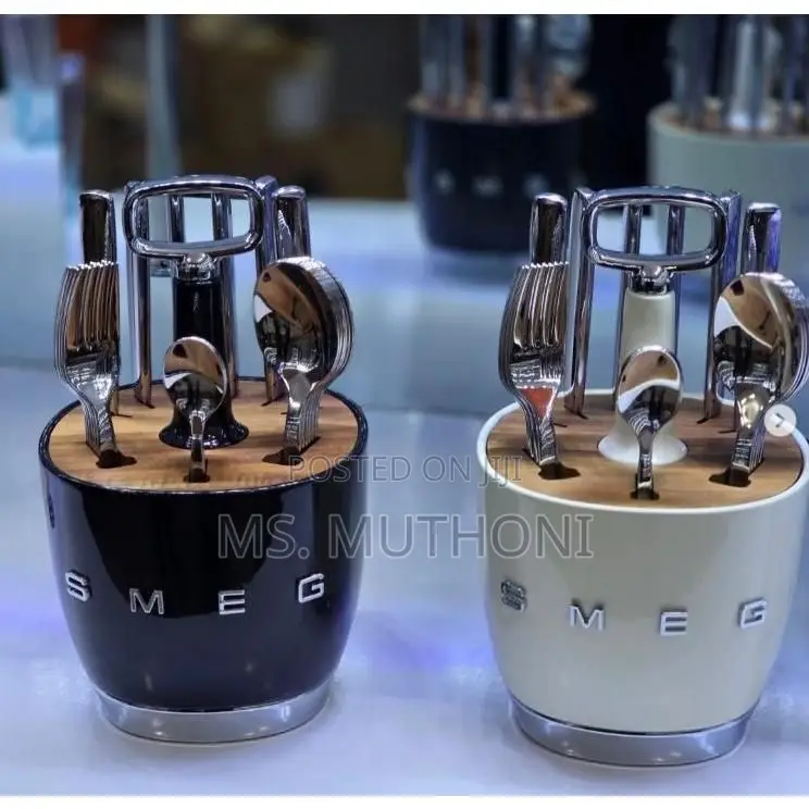 Premium , Mirror Polished 24 PCS Smeg Silverware