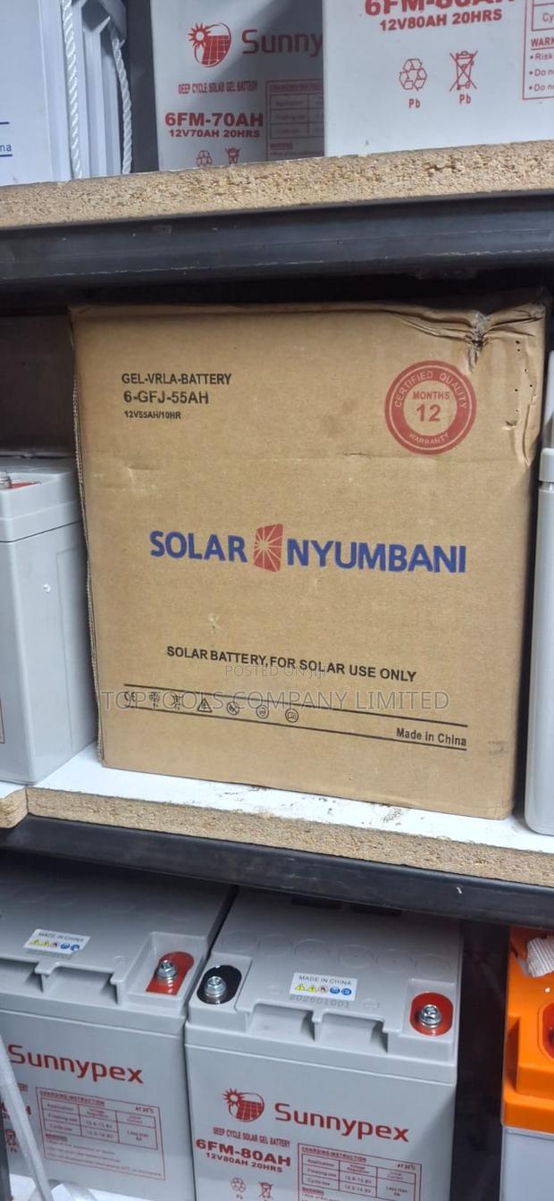 Gel Vrla Solar Nyumbani Backup Battery 55ah 12v