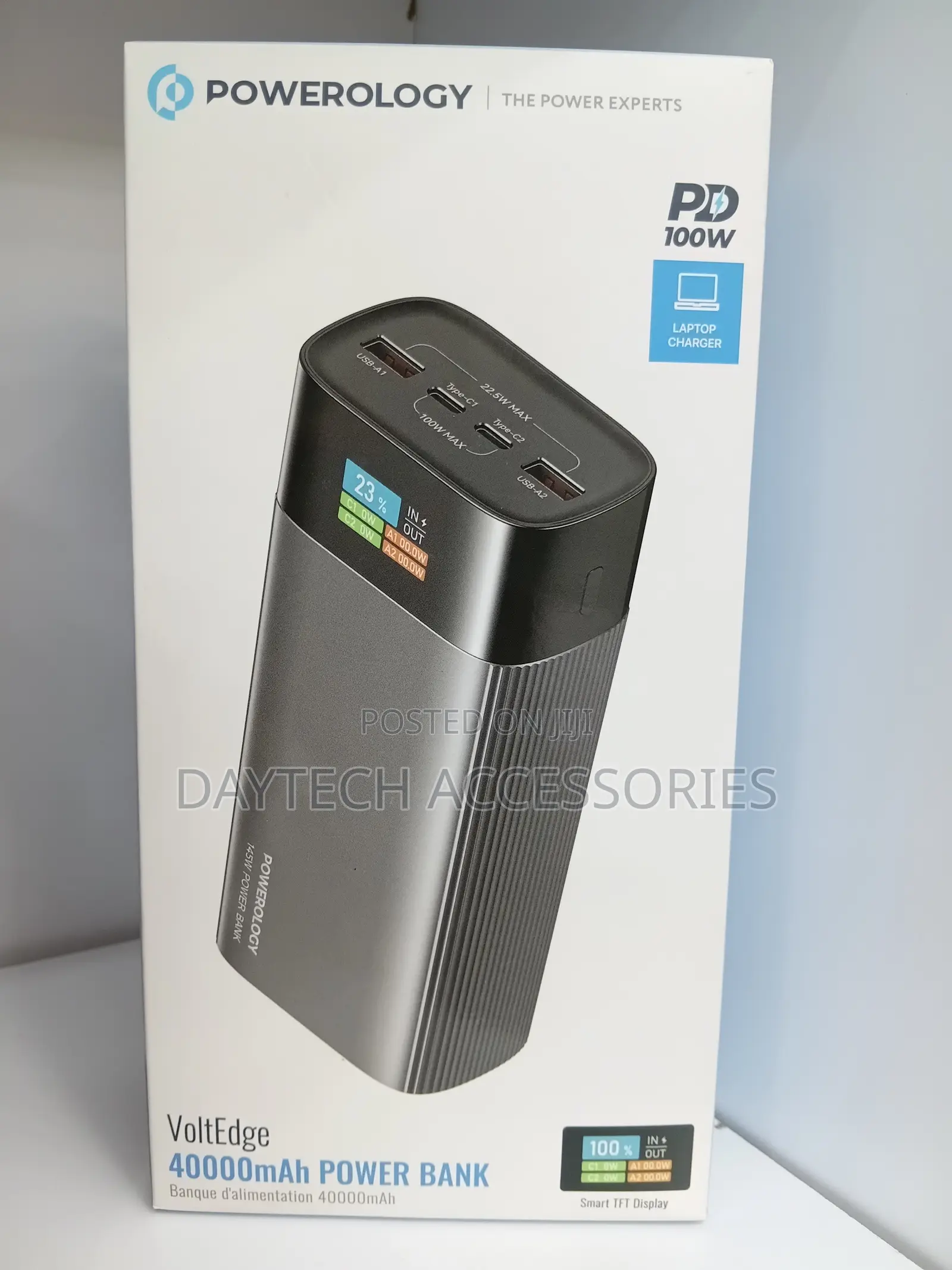 Powerology Voltedge 40000mah Power Bank - Grey