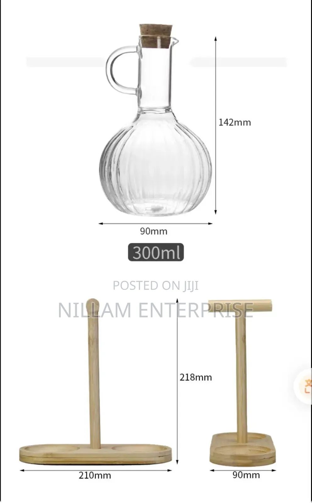 Glass Oil Pot Set
