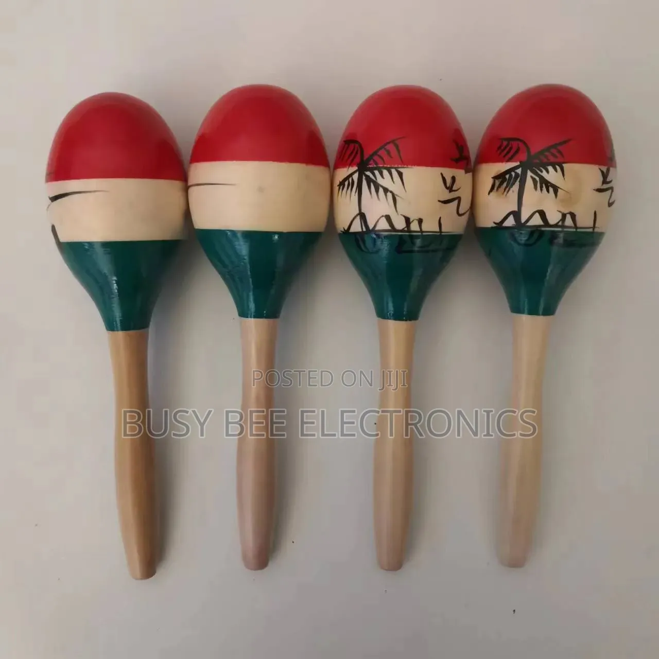 A Pair Wooden Orff Musical Instrument Coconut Tree Maracas