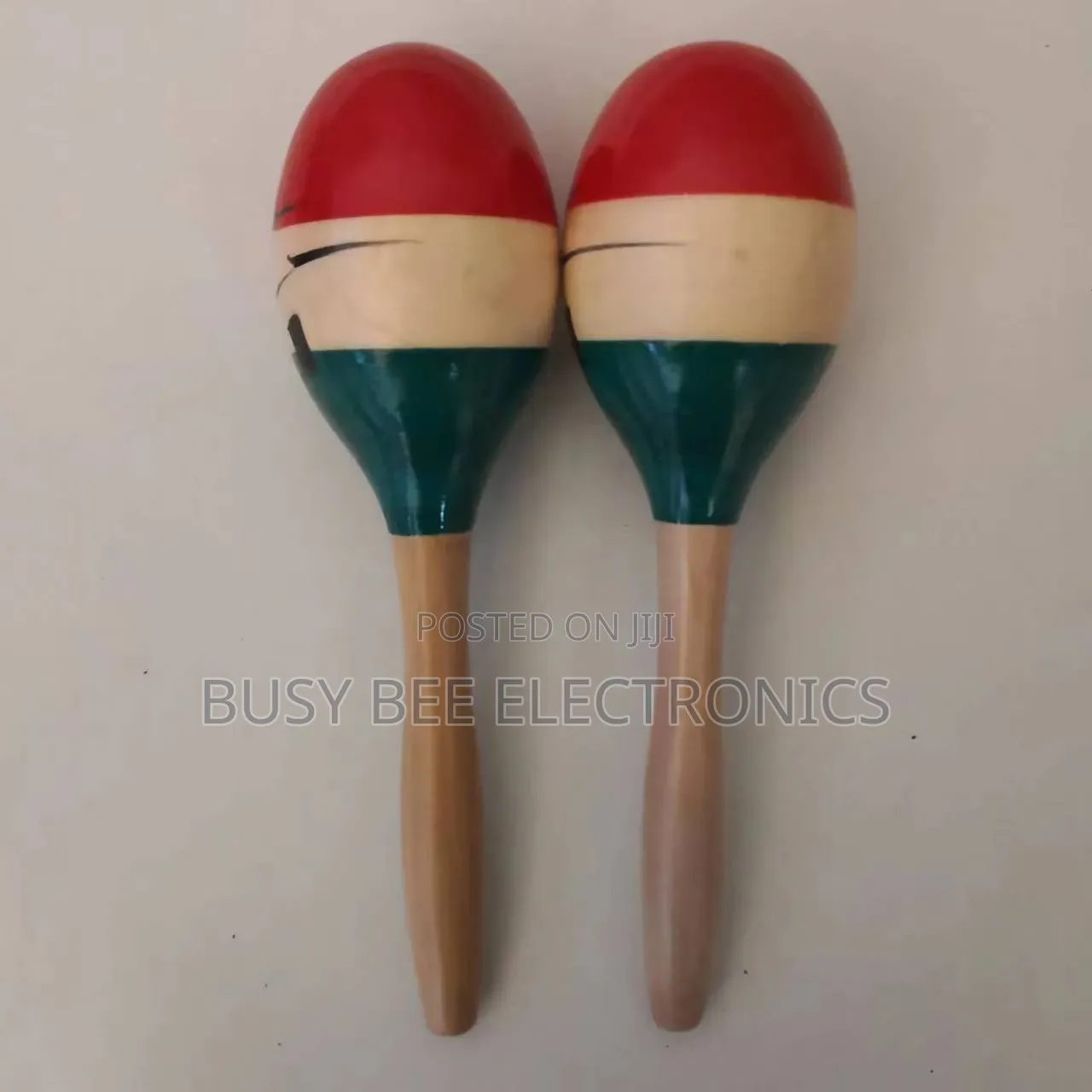 A Pair Wooden Orff Musical Instrument Coconut Tree Maracas