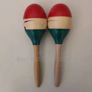 A Pair Wooden Orff Musical Instrument Coconut Tree Maracas