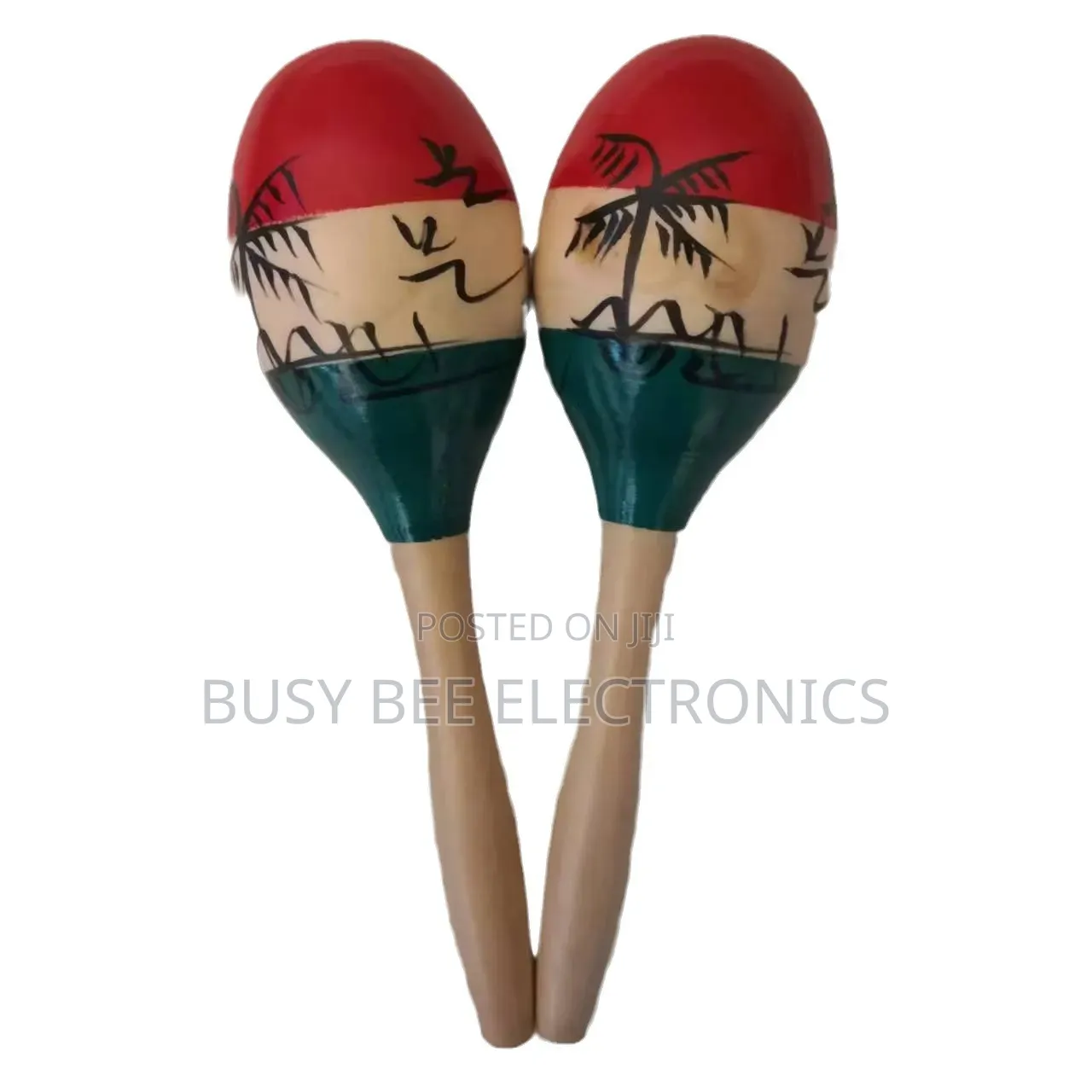 A Pair Wooden Orff Musical Instrument Coconut Tree Maracas