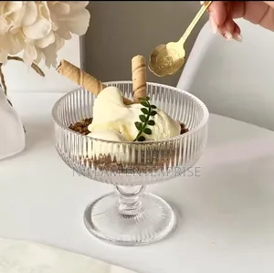 High Borosilicate Ribbed Dessert/Ice Cream Glasses/Goblet
6pc