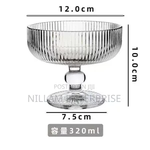 High Borosilicate Ribbed Dessert/Ice Cream Glasses/Goblet
6pc