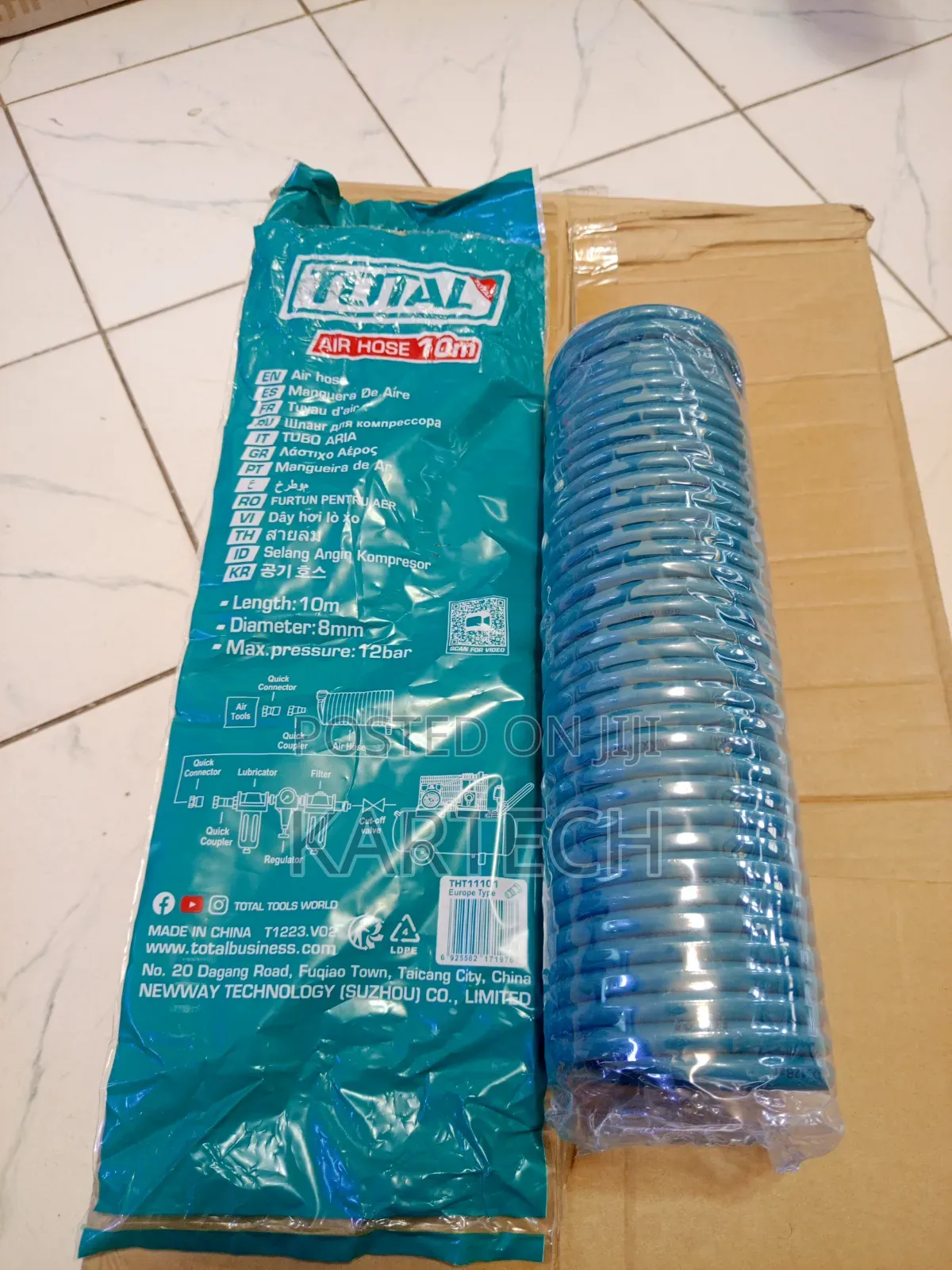 Total 10m Professional Pu Air Hose for Air Compressors