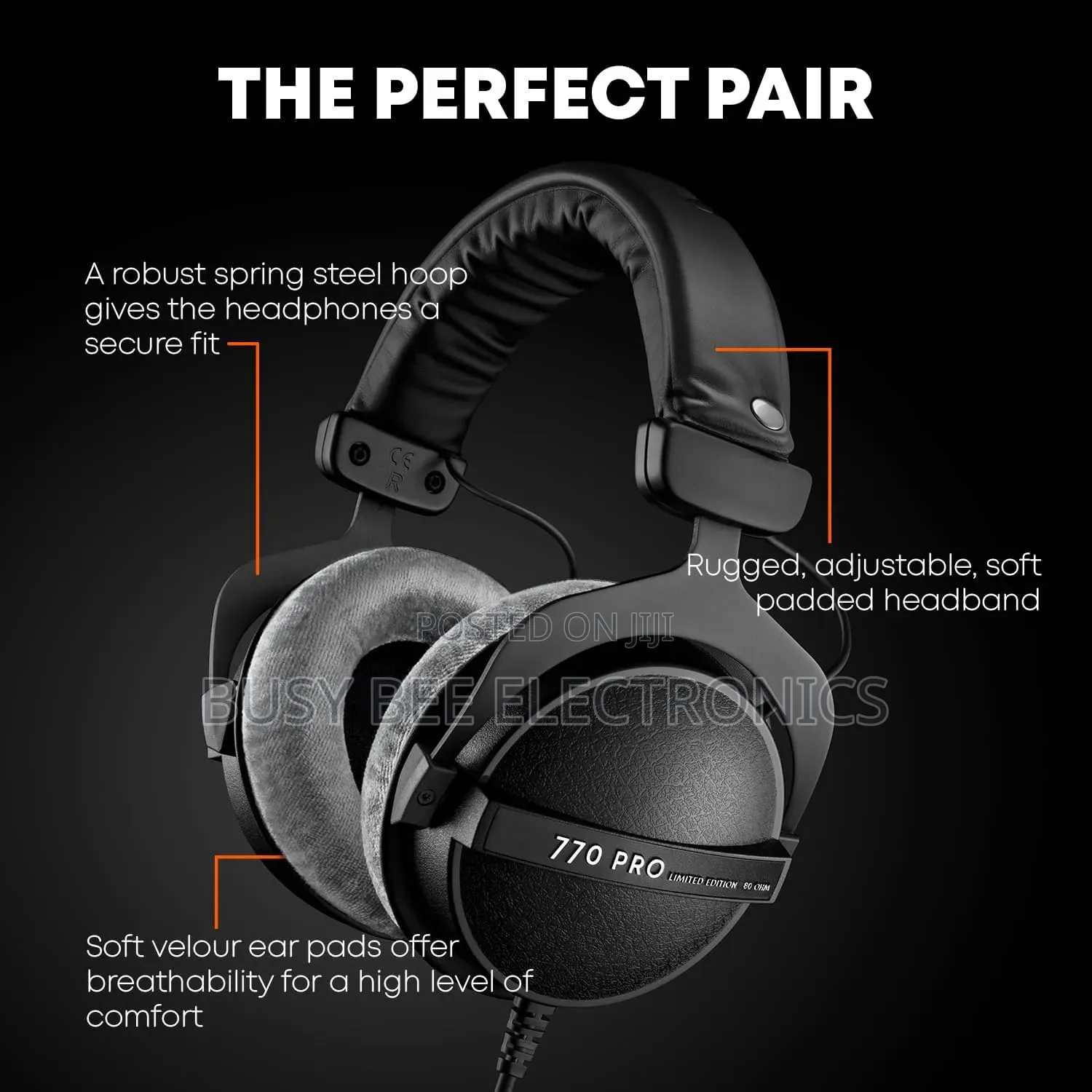 770 Pro Hifi Professional Studio Monitoring Headphones Closed-Back