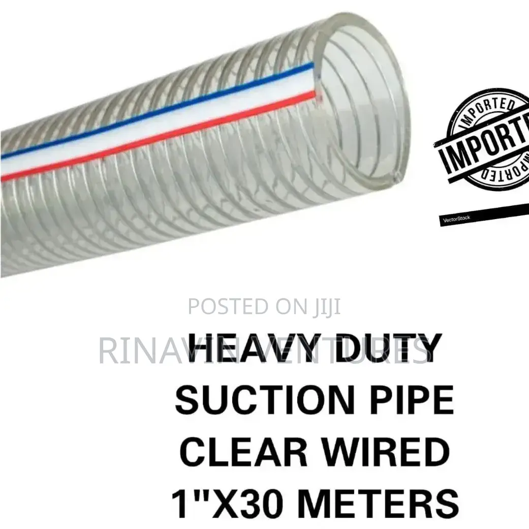 Heavy Duty Suction Pipe Clear Wired 1×30m