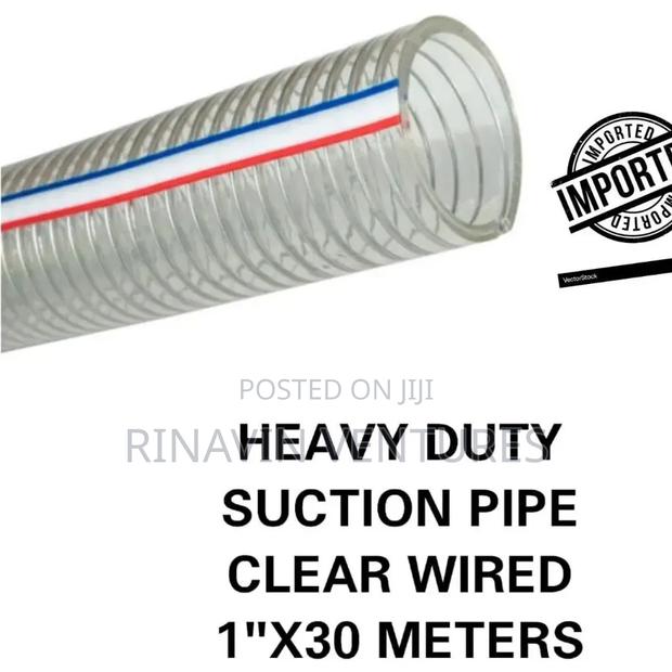 Heavy Duty Suction Pipe Clear Wired 1×30m