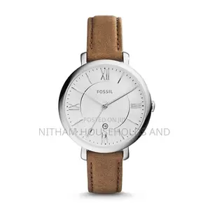 Fossil Es3708 Jacqueline Brown Leather Watch for Women