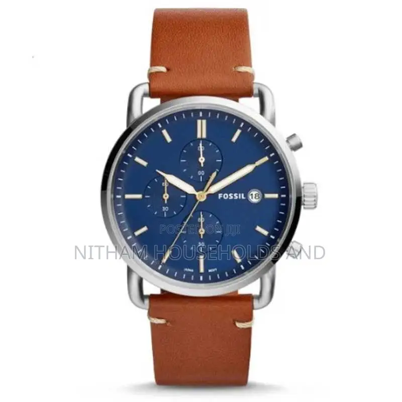 Fossil Fs5401 Commuter Chronograph Leather Watch for Men
