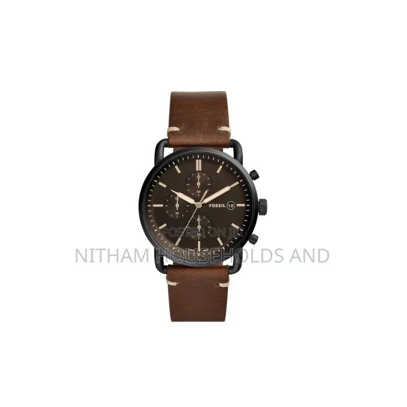 Fossil Fs5403 Commuter Chronograph Brown Leather Watch for Men