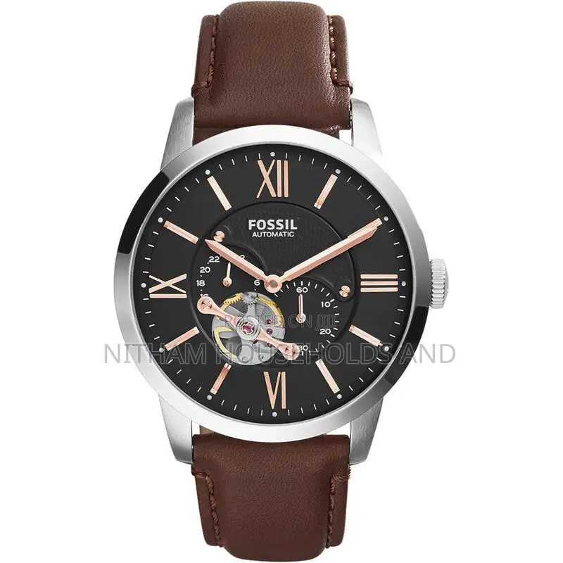 Fossil Me3061 Townsman Automatic Brown Leather Watch for Men