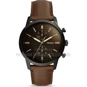 Fossil Fs5437 Townsman Chronograph Black Leather Watch for Men