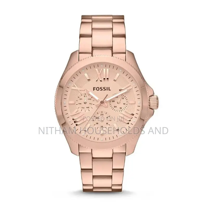 Fossil Am4511 Cecile Rose Gold Tone Watch for Women