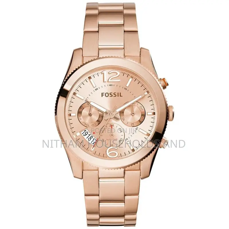 Fossil Es3885 Boyfriend Rose Dial Multifunction Watch for Women