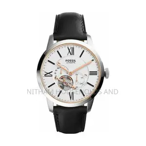 Fossil Me3104 Townsman Automatic Black Leather Watch for Men