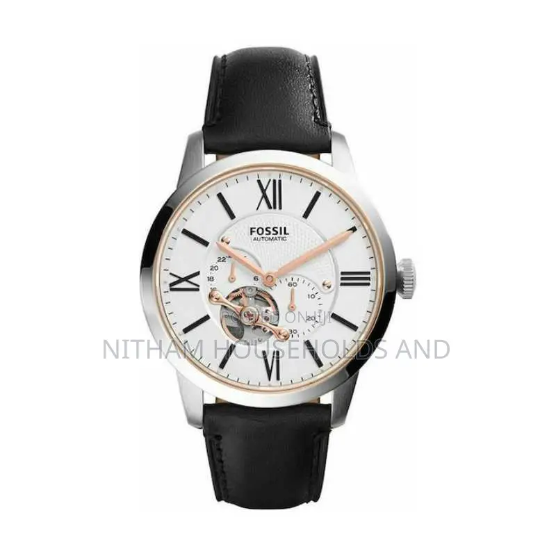 Fossil Me3104 Townsman Automatic Black Leather Watch for Men