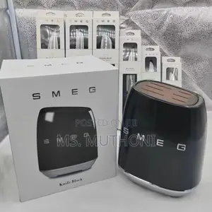  Smeg Black Stainless Steel Knife Block Set
