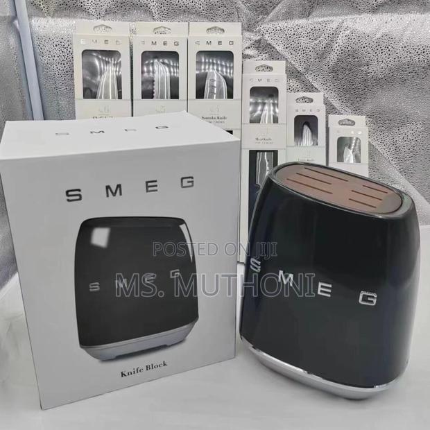  Smeg Black Stainless Steel Knife Block Set - thumbnail 2