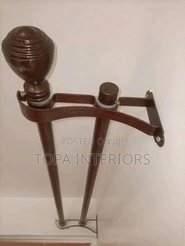 Brown Jua Kali Powder Coated Drapery Curtain Rods