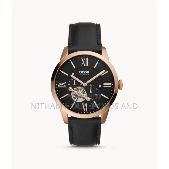Fossil Me3170 Townsman Automatic Black Leather Watch