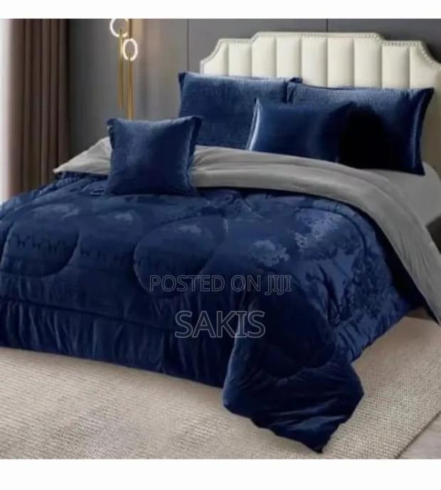 Extra King Size [6 X 7] White or Blue Silky Duvet Sets. Free Delivery - thumbnail 2