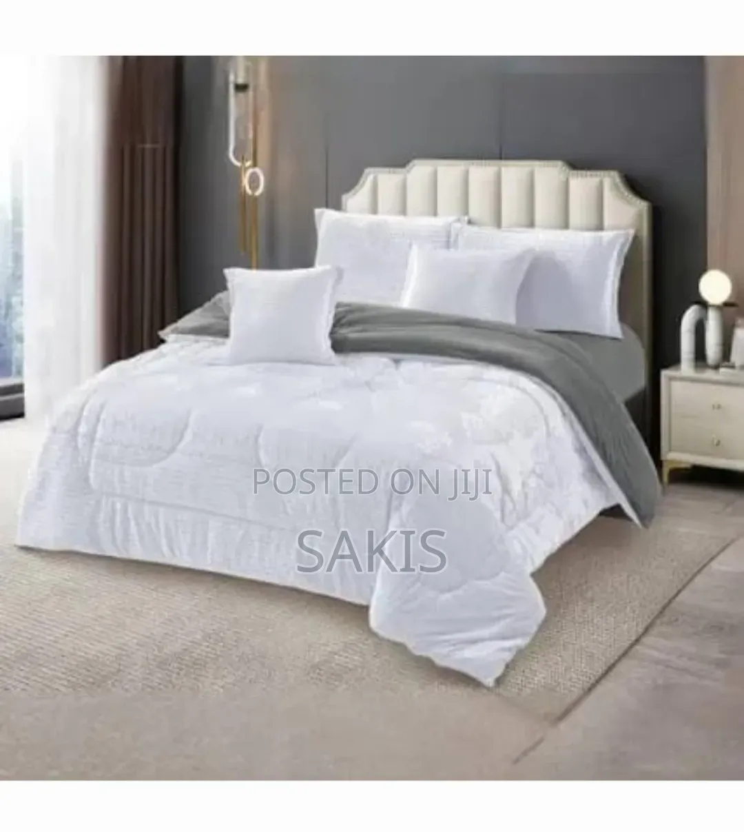 Extra King Size [6 X 7] White or Blue Silky Duvet Sets. Free Delivery