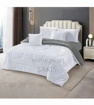 Extra King Size [6 X 7] White or Blue Silky Duvet Sets. Free Delivery