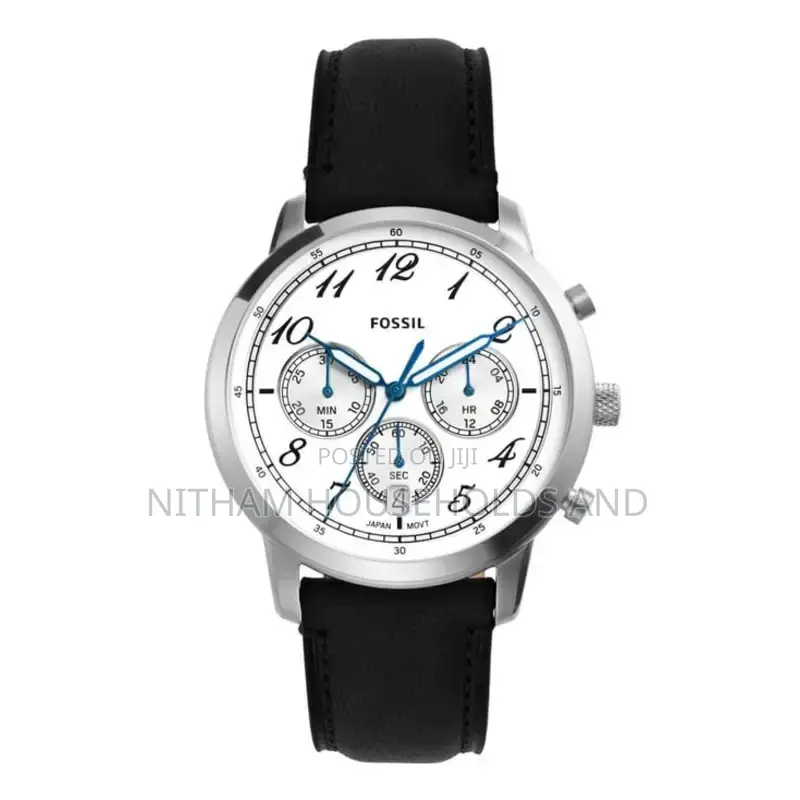 Fossil Fs6023 Neutra Chronograph Black Leather Watch for Men
