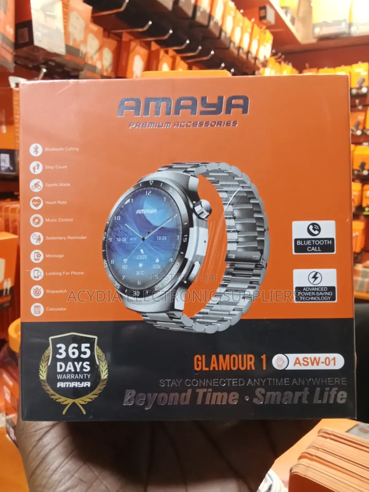 Amaya Asw-01 Amoled Display Smart Watch With Metallic Straps
