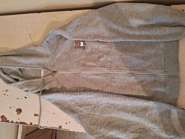 Grey Teddy Bear Print Hoodie