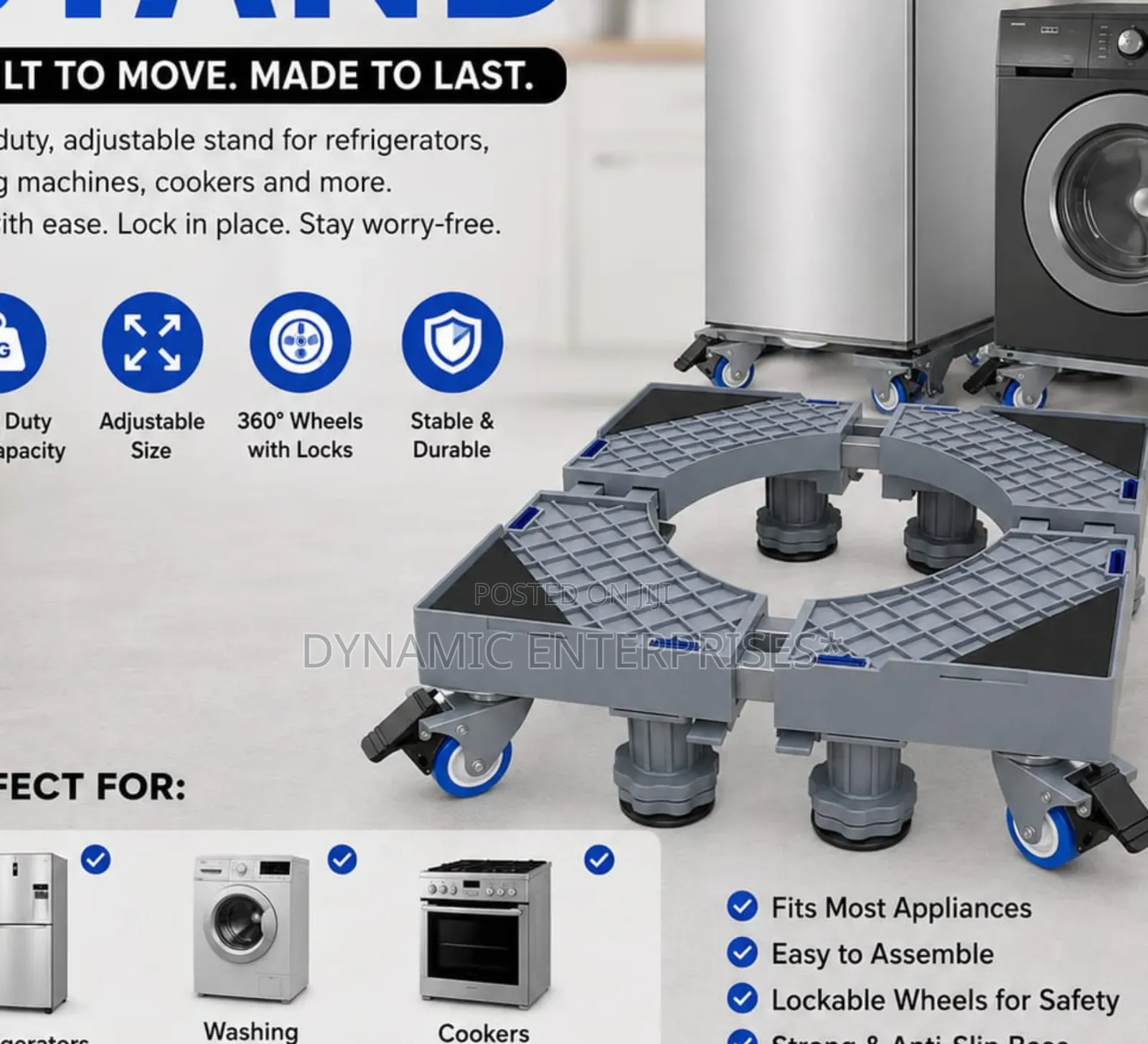 Multipurpose Stand Fridge, Cooker, Washing Machine