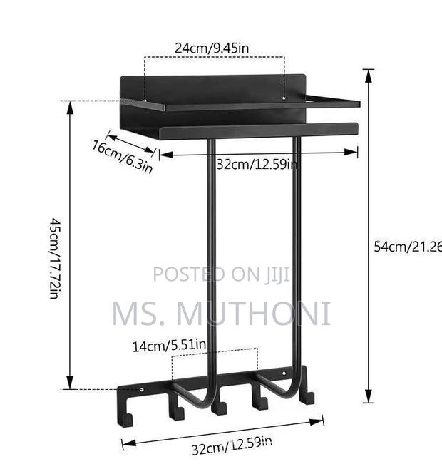 Space Saving Wall Mounted Bathroom Towel Storage Rack - thumbnail 5
