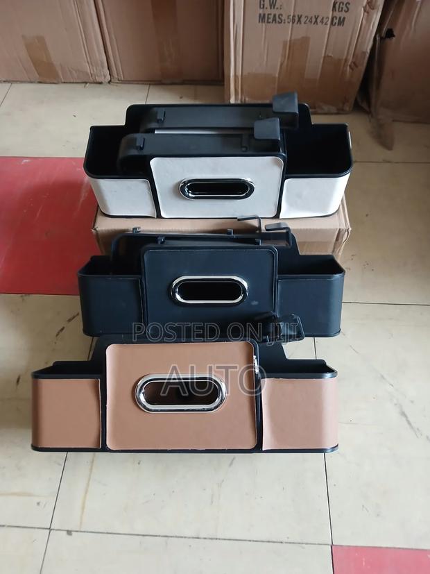 Car Back Seat Organizer With Cup Holders Tissue Box Storage