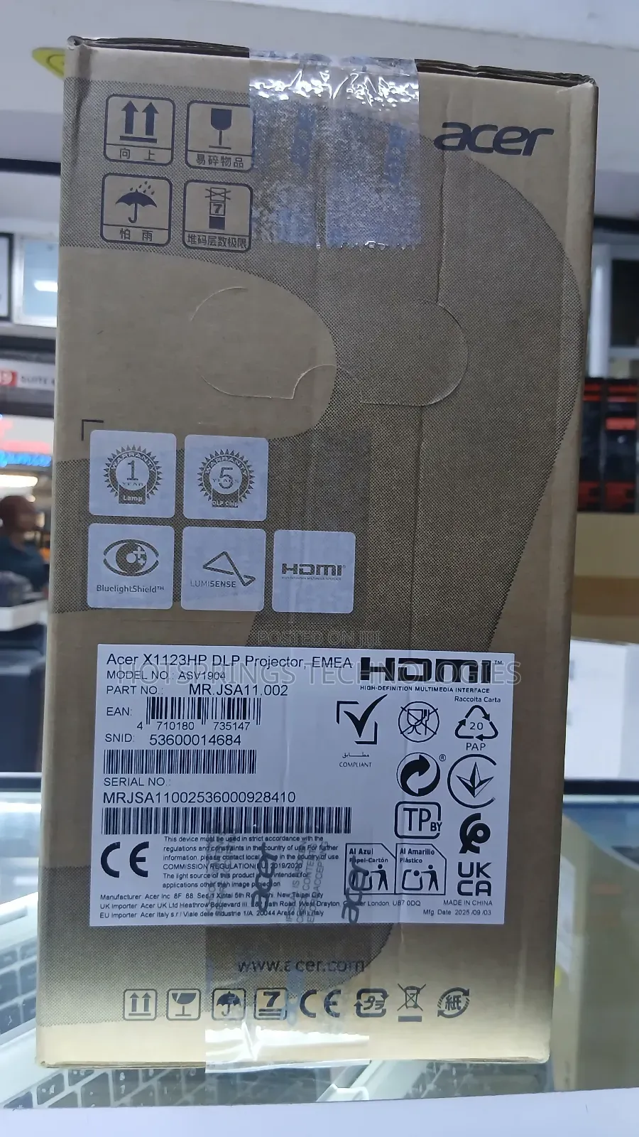 Acer X1123hp DLP Projector 4000 Lumens