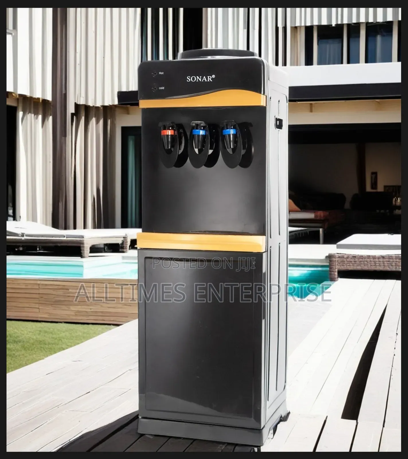Black B7c Sonar 3 Taps Hot,Normal and Cold Dispenser