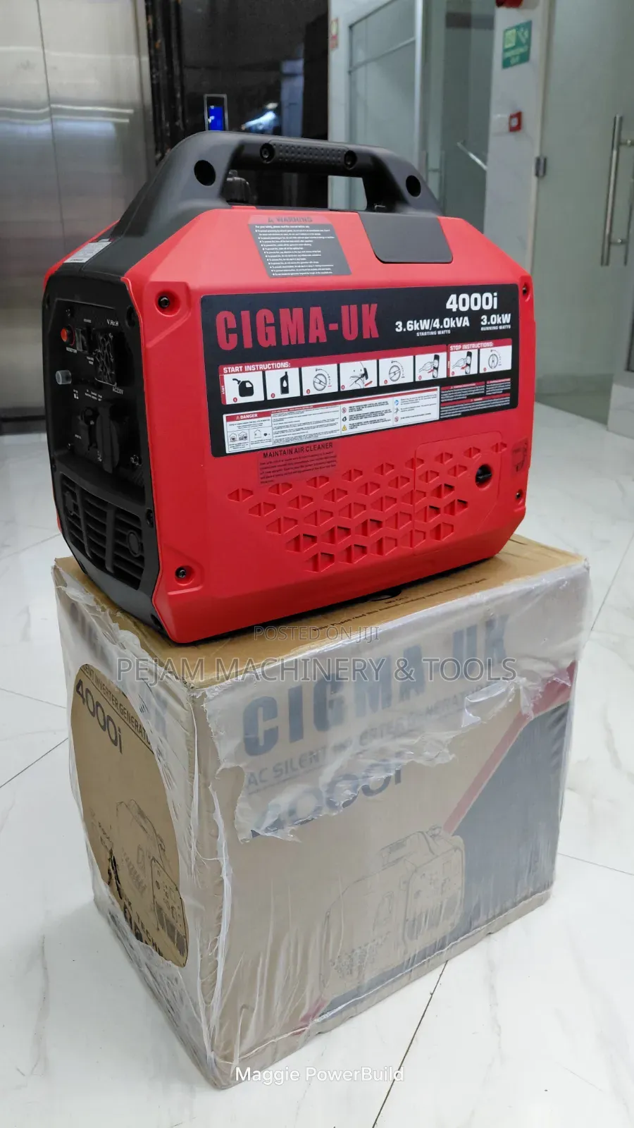 Cigma Uk 4000i Ac Silent Inverter 3.6kw/4kva Petrol Generator
