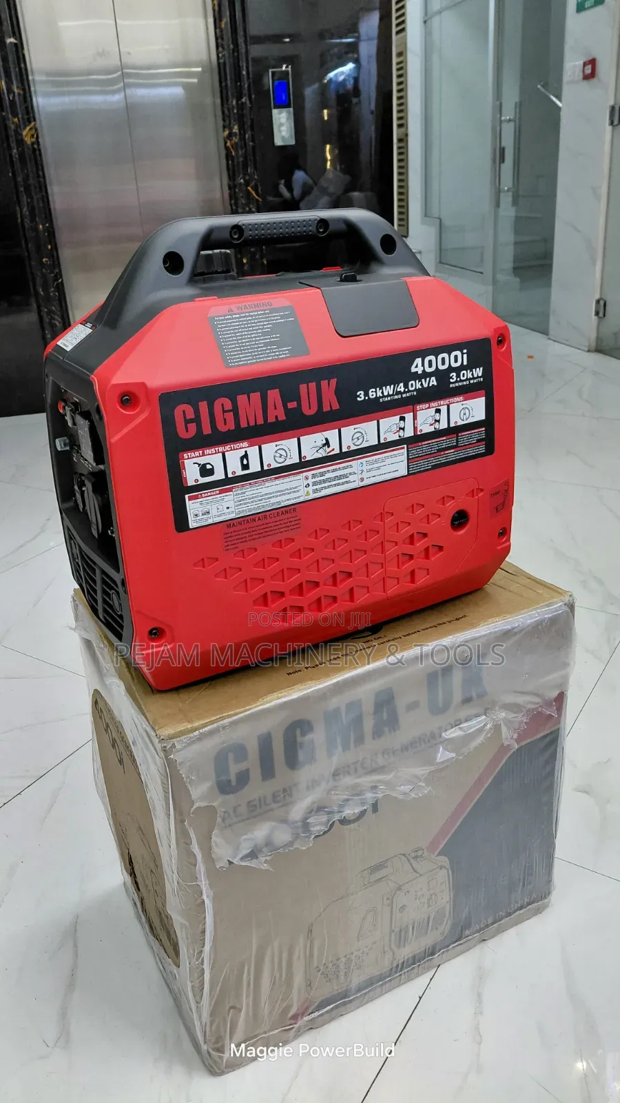 Cigma Uk 4000i Ac Silent Inverter 3.6kw/4kva Petrol Generator