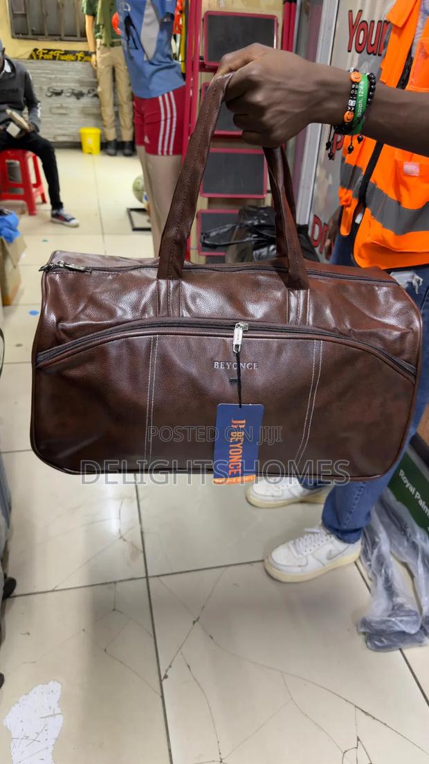 Stylish Leather-Look Duffle Bag —Yu - thumbnail 2