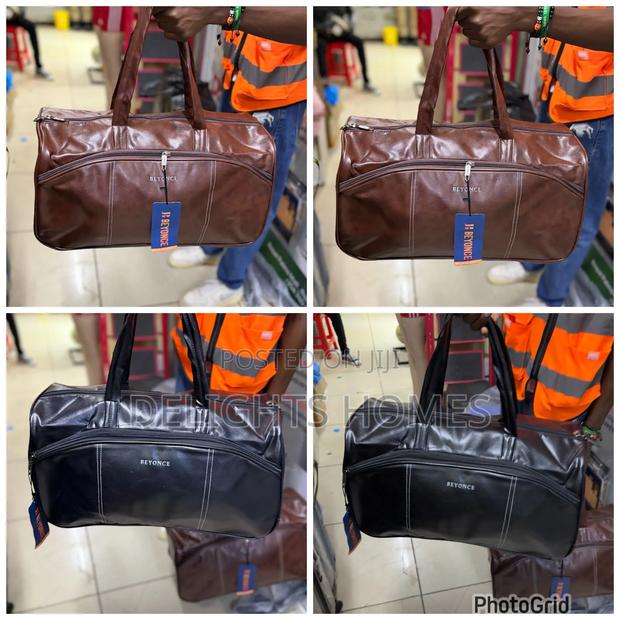 Stylish Leather-Look Duffle Bag —Yu - thumbnail 3
