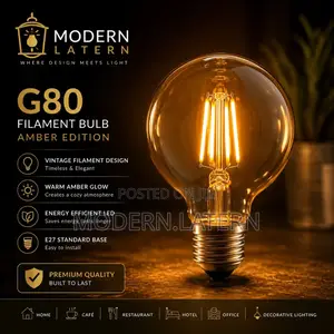 Modern Latern G80 Amber Filament Led Bulb – Vintage Decorative Light