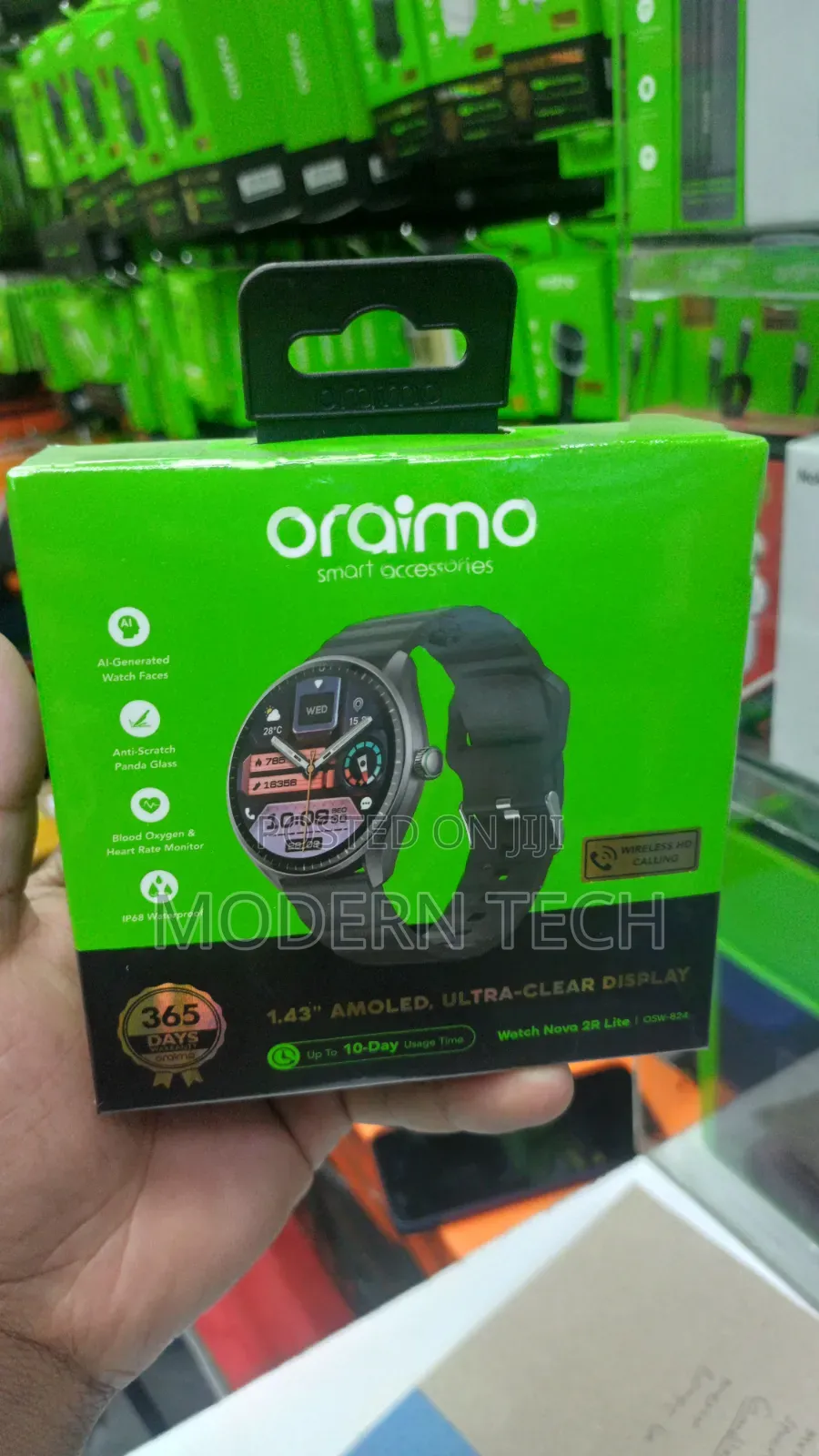 Oraimo Watch Nova 2r Lite 1.43" Amoled 30-Day Standby Watch Osw 824