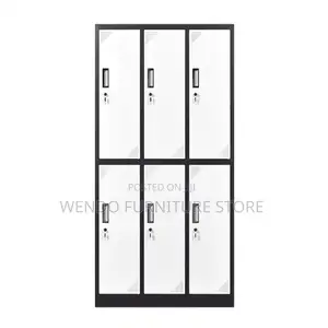 Office Cabinet; Six Lockers Gray Office Cabinet