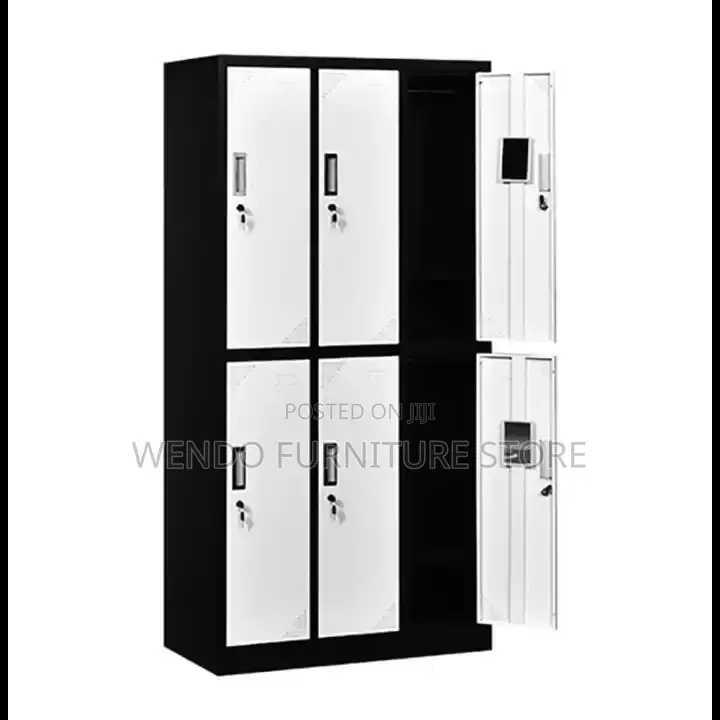 Office Cabinet; Six Lockers Gray Office Cabinet