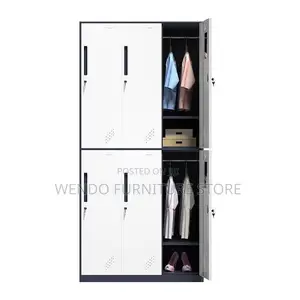 Office Cabinet; Six Lockers Gray Office Cabinet