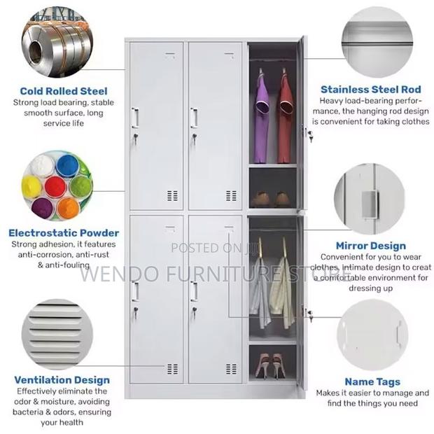 Office Cabinet; Six Lockers Gray Office Cabinet - thumbnail 5